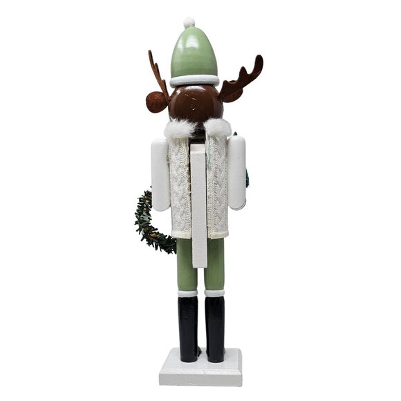 Winter Moose with Wreath and Tree 15" Christmas Nutcracker - Picture 5 of 5